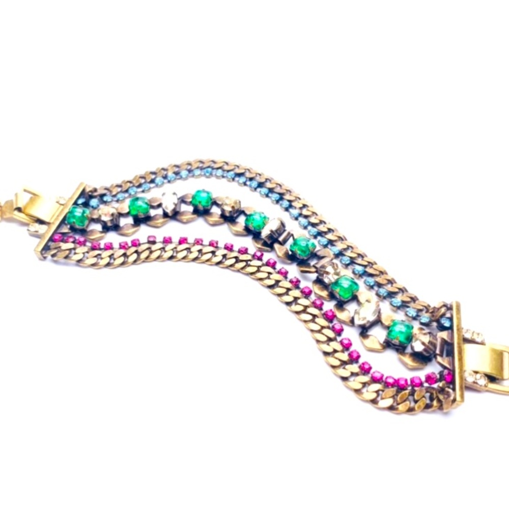 Stella & Dot X Rebecca Minkoff | Vintage Gold Jeweled Prisma StatementBr… - Picture 9 of 11